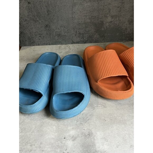 Women’s rubber slides Blue And Orange Set Of 2 Size 7 - Picture 3 of 14